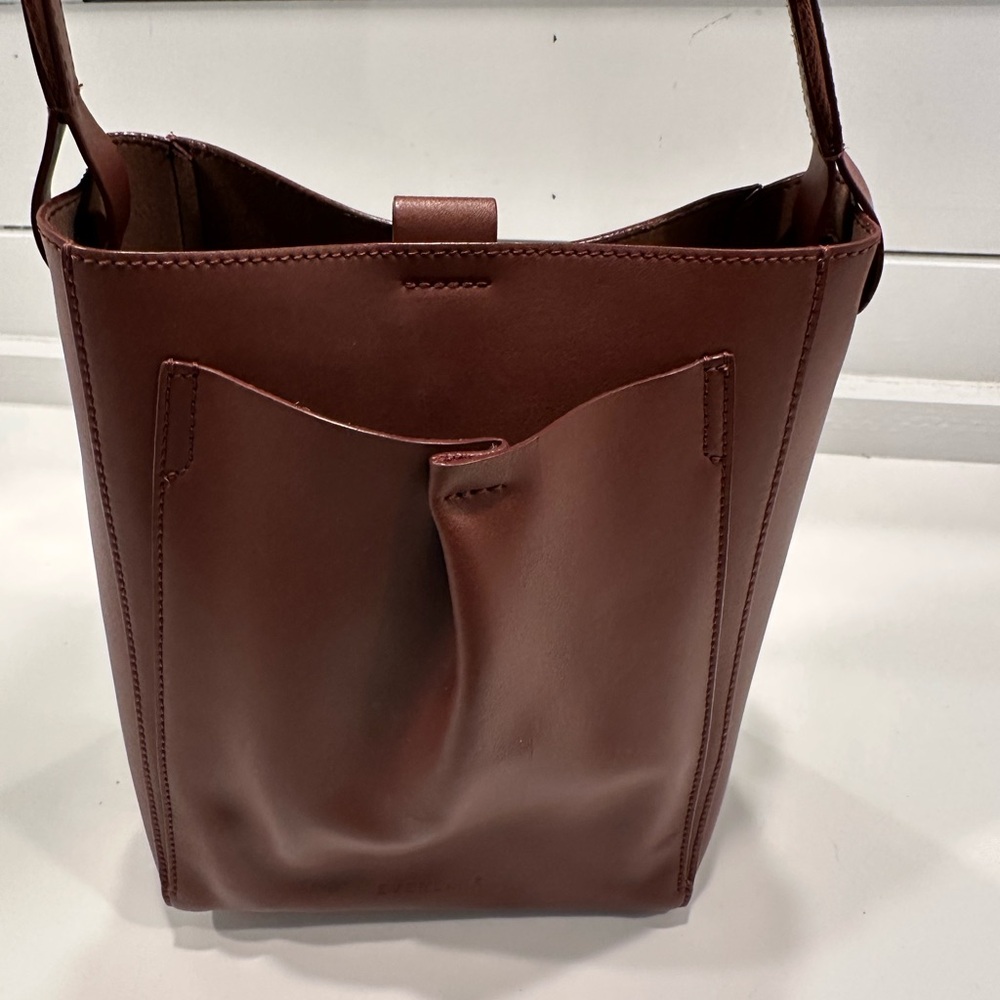 Brown Leather Bucket Bag